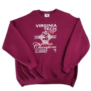 Virginia Tech 1998 Inaugural Champions XL Vtg Sweatshirt Lee Heavyweight Tag